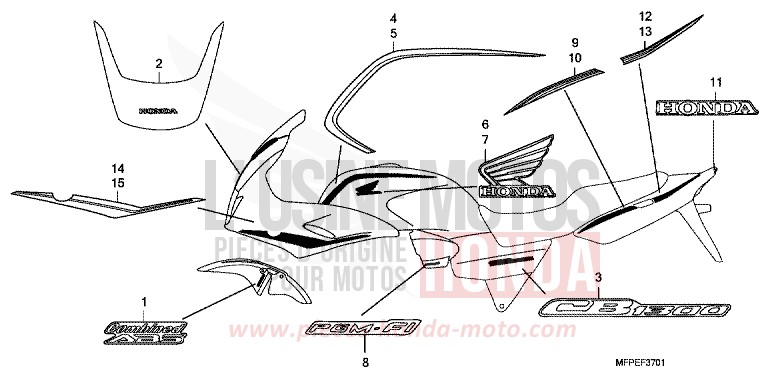 MARKE (CB1300SA-ED,F,7E) von CB1300 Super Bold'or ABS GRAPHITE BLACK (NHB01EB) von 2010